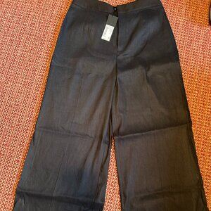 GIANNI BINI Black Point Lucie Linen Wide Leg Pants - NWT
